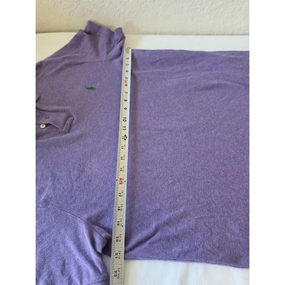 Polo Ralph Lauren Men's Large Purple Green Pony Short Sleeve Polo Preppy Golf